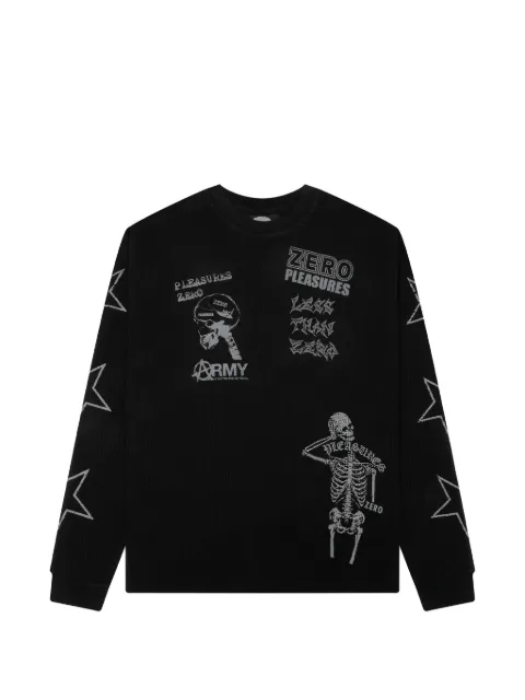 Pleasures star graphic long sleeve T-shirt Black P26SPZ004BLACK