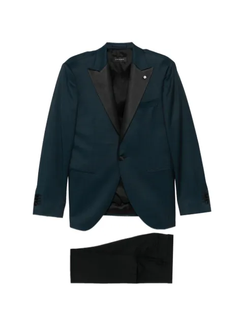 LUIGI BIANCHI MANTOVA peaked-lapel three-piece suit Blue 633462345