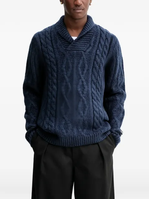 Levi's cable-knit shawl-collar sweater Blue 003TT
