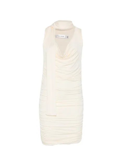 Aya Muse draped-meckline midi dress Neutrals AMR2601