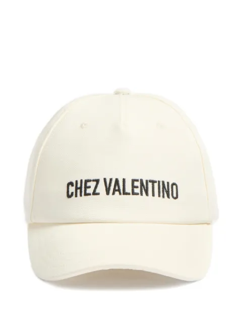 Valentino Garavani Chez cotton baseball cap with embroidery Neutrals YHDA41FVH