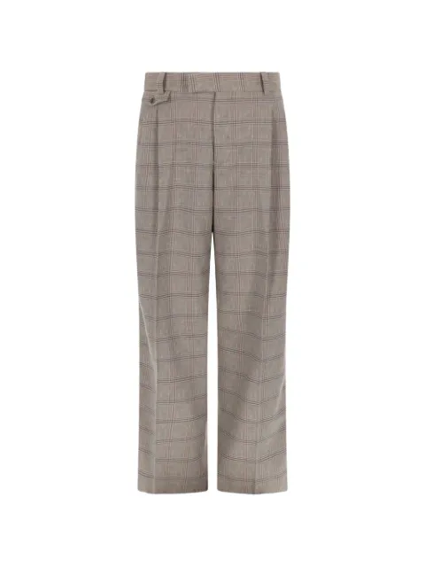 Drôle De Monsieur check pattern trousers Neutrals BP203CO251
