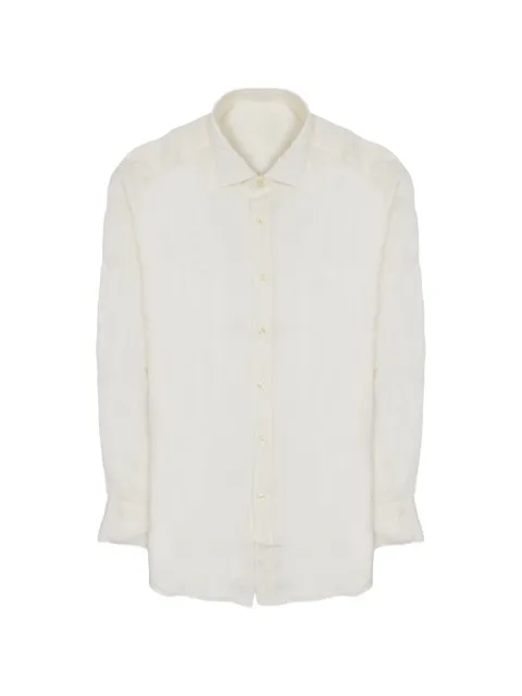 120% Lino long-sleeve linen shirt Neutrals 33ALIM1311