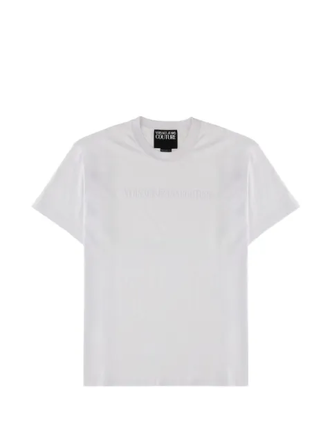 Versace Jeans Couture embroidered logo detail T-shirt White 80GAHE09CJ00E003