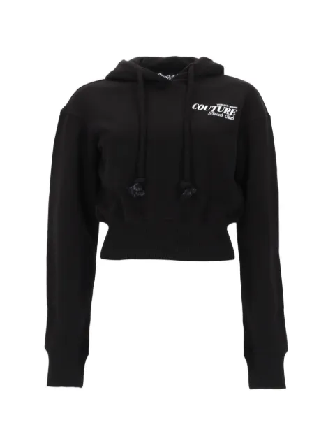 Versace Jeans Couture hooded cropped sweater Black 80HAIT05CF01T899