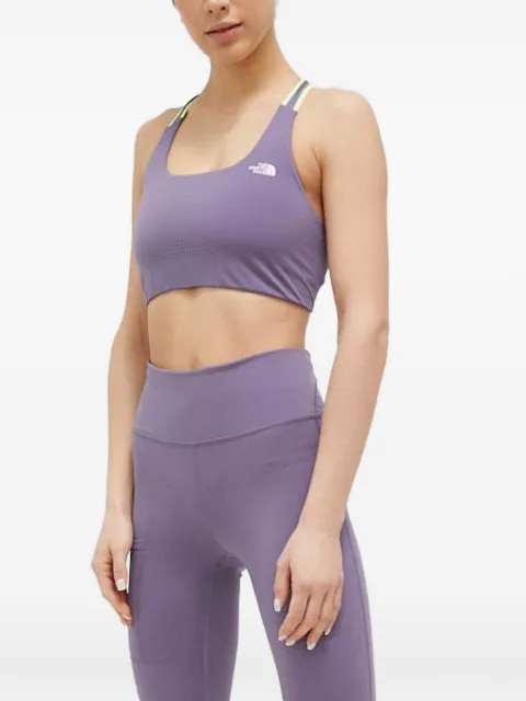 The North Face Movmynt logo-print racerback sports bra Purple NF0A7QB9RK41