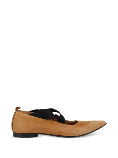 Uma Wang crossover-strap ballet flats Neutrals US9011UW249