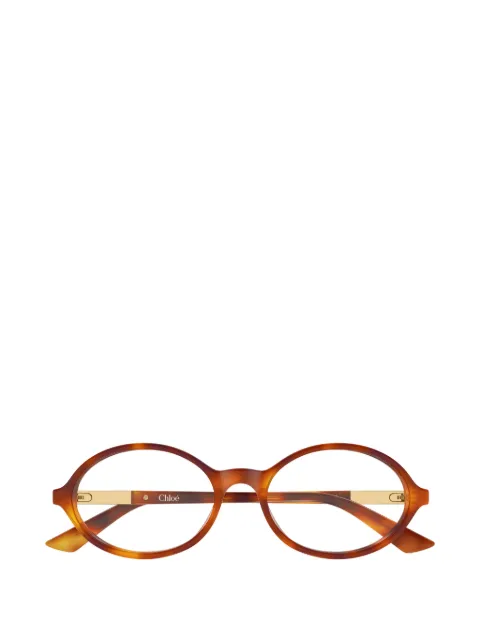 Chloé Eyewear oval frame glasses Brown CH0367O