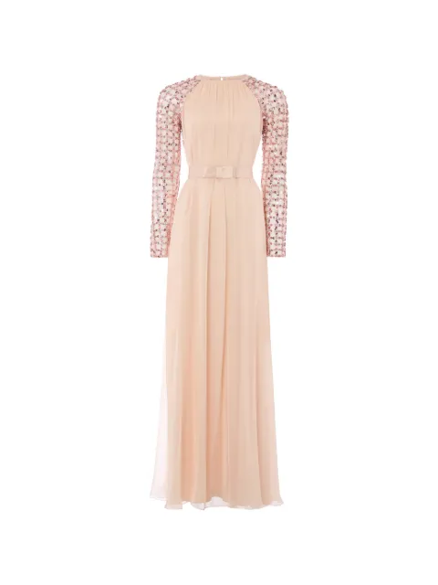 Temperley London Angelli Lattice sequin-embellished maxi dress Neutrals 26UIMO55103