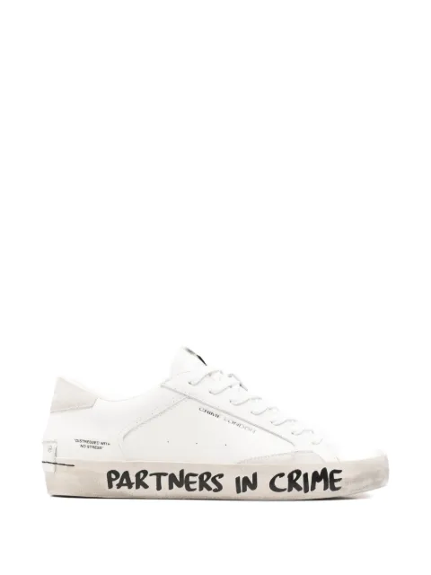 Crime London Distressed leather sneakers White 16017PP5