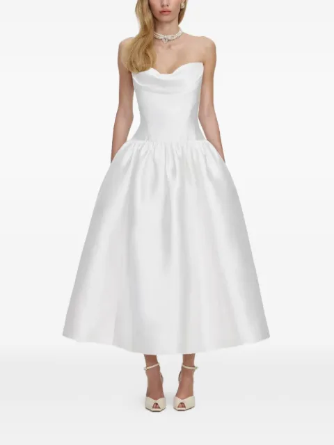 Self-Portrait sweetheart flared midi dress White SS26256MW