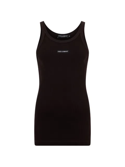 Dolce & Gabbana logo-patch rib vest Brown G8PA8TG7P31