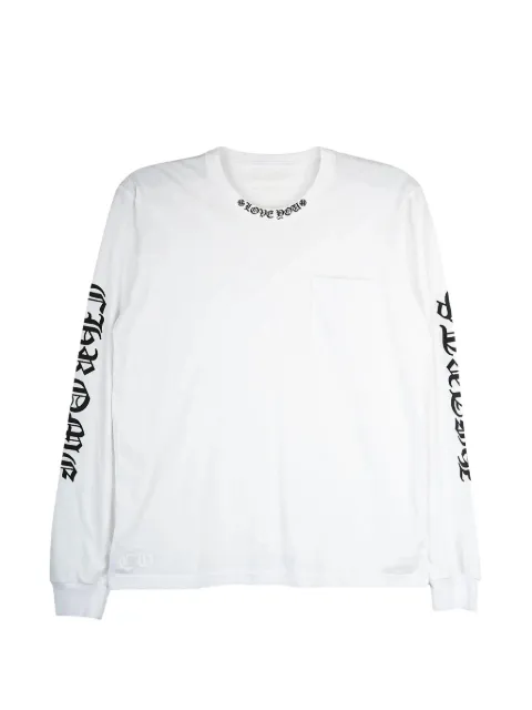 Chrome Hearts Love You logo-print long-sleeve T-shirt White CHRM0890