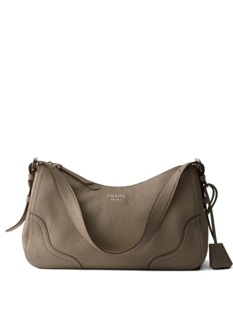 Prada Aimèe large leather shoulder bag Grey 1BC280VOOO2HIK