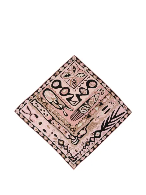 PUCCI geometric-print silk scarf Pink 6HGB416HC11