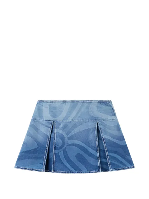 PUCCI Marmo print denim skirt Blue 6HDV506H900