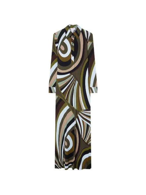 PUCCI Iride-print chemisier dress Green 6HJI666H757