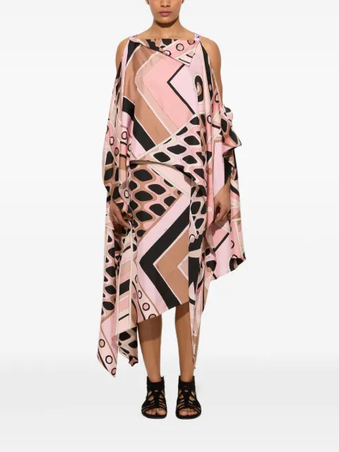 PUCCI Vivara-print silk dress Pink 6HRI016H841