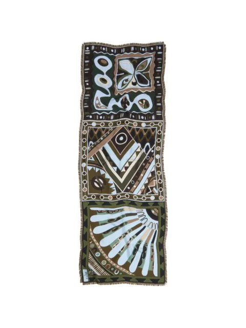 PUCCI mixed-print silk stole scarf Green 6HGB806HC27