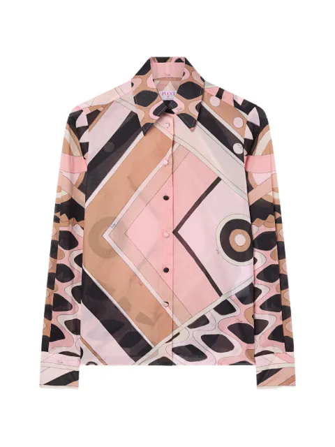 PUCCI Vivara-printed cotton shirt Pink 6HRJ266H840