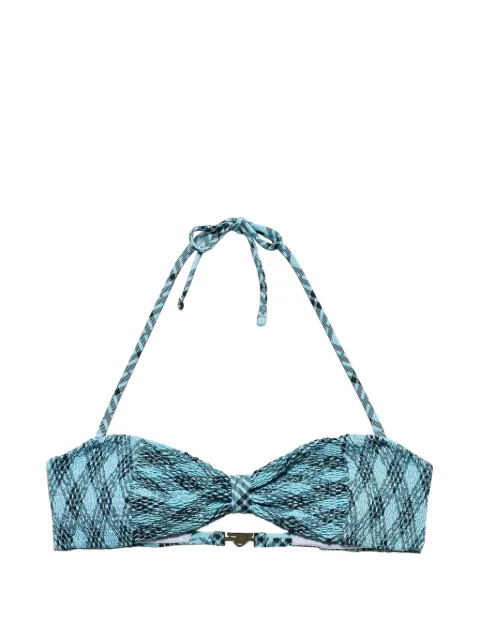 Prada checked print jersey bikini top Blue 70244RSOOO16Y6