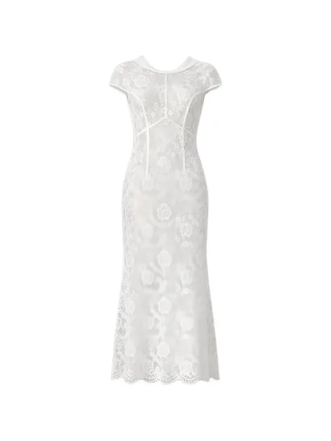 Self-Portrait lace collared dress White SS26254XW