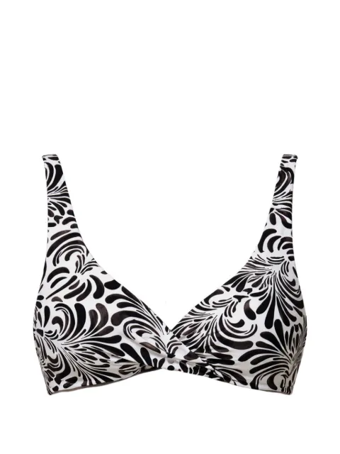 TWINSET underwired bikini top with botanical print Neutrals 261LMMG55