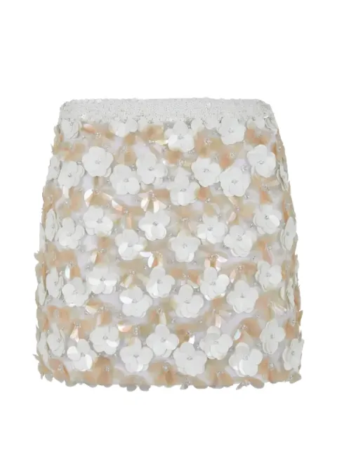 P.A.R.O.S.H. floral-appliqué skirt White D630624GYM802