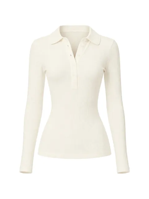 Citizens of Humanity Brea ribbed polo top Neutrals 94683004