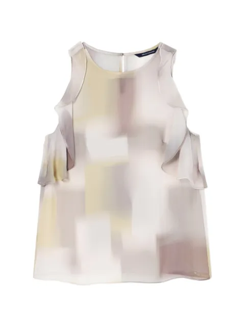 Armani Exchange ruffled-details abstract-print blouse Neutrals XW001965AF21554