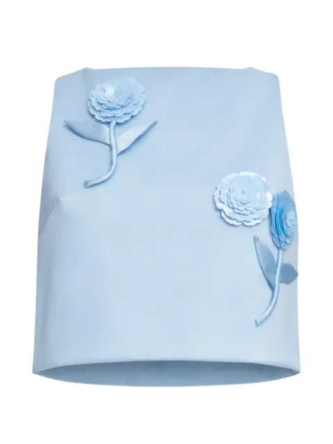 Self-Portrait 3D-flower top Blue SS26174TBL