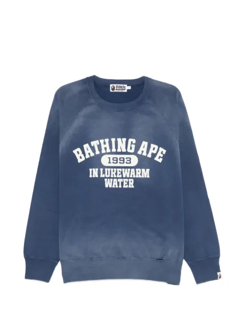 A BATHING APE® faded-effect sweatshirt Blue 001SWM301001M