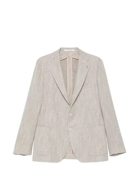 Tagliatore herringbone notch-lapel jacket Neutrals 1SHO22KPEC90059