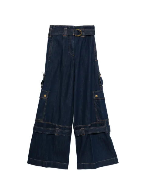 ZIMMERMANN belted flap-pockets jeans Blue 7482PS26R