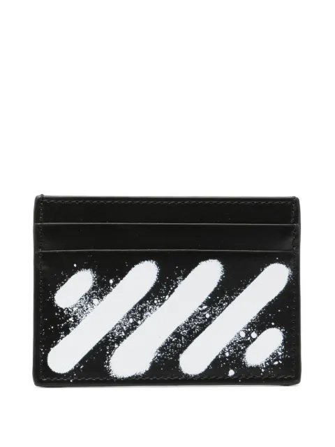 Off-White diag-spray card holder Black OMND079C99LEA003