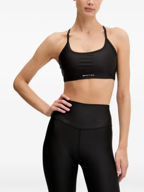P.E Nation Fairmont logo-print racerback sports bra Black 252C153