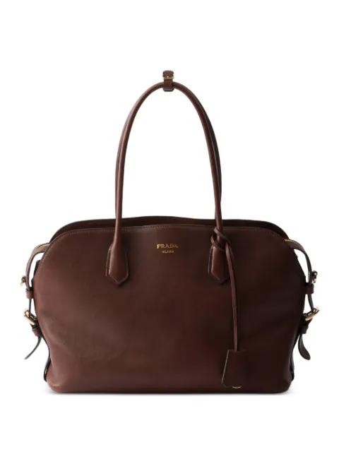 Prada large leather tote bag Brown 1BG600VOOO2HFQ