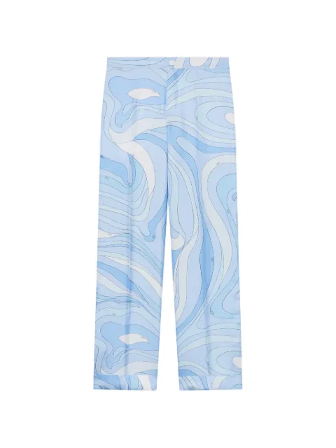 PUCCI Marmo-print silk pants Blue 6HRT126H761