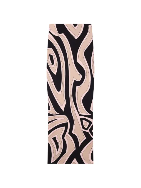 PUCCI Labirinto print long fitted skirt Black 6HJW076H746