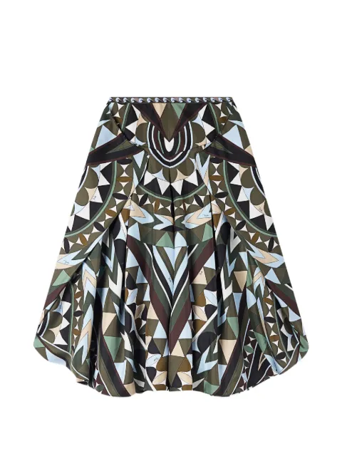 PUCCI Manuba print wide silk pants Green 6HRT066H771