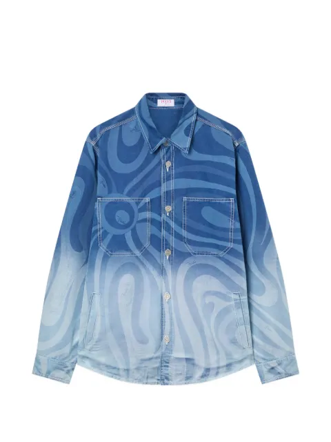 PUCCI Marmo print oversized denim jacket Blue 6HRC906H900