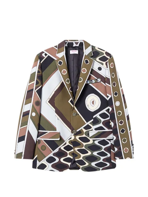 PUCCI Vivara print oversized jacket in cool wool Green 6HRB056H846