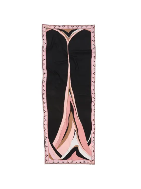 PUCCI Fari print crepe de chine stole scarf Black 6HGB756HC26