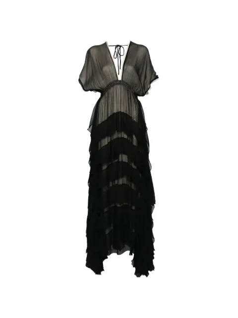 Mes Demoiselles ruffled maxi dress Black CHARLOTTE