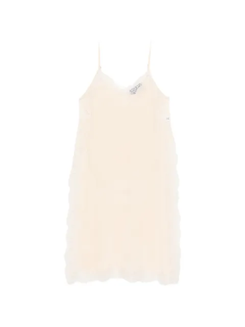 Mes Demoiselles lace V-neck top Neutrals 26SBALMA