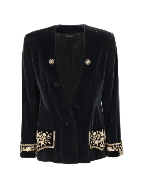 Giorgio Armani Pre-Owned velvet blazer Black CVM2312535