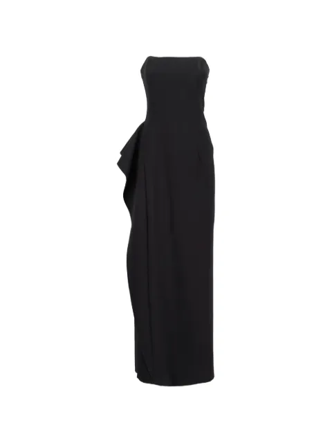 Jil Sander Pre-Owned Hourglass strapless ruffle maxi dress Black WCV241010231