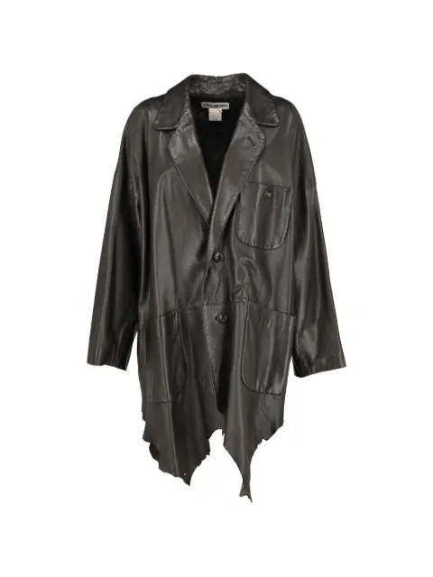 Issey Miyake Pre-Owned button leather jacket Black WCV100437