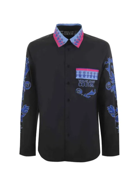 Versace Jeans Couture floral-print shirt Black 76GAL2RBNS430