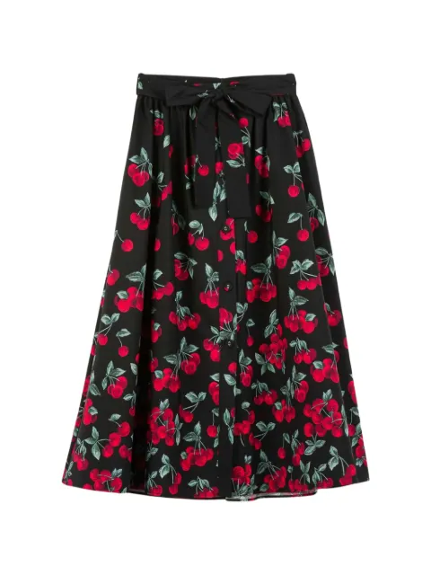 TWINSET cherry-print long skirt Black 261TT2594
